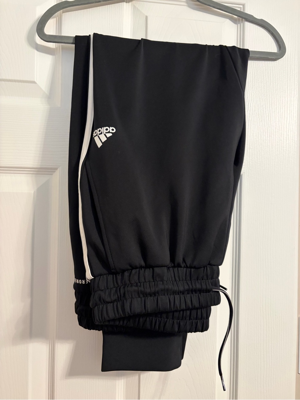 adidas Black Jogger Sweatpants with White Side Stripe